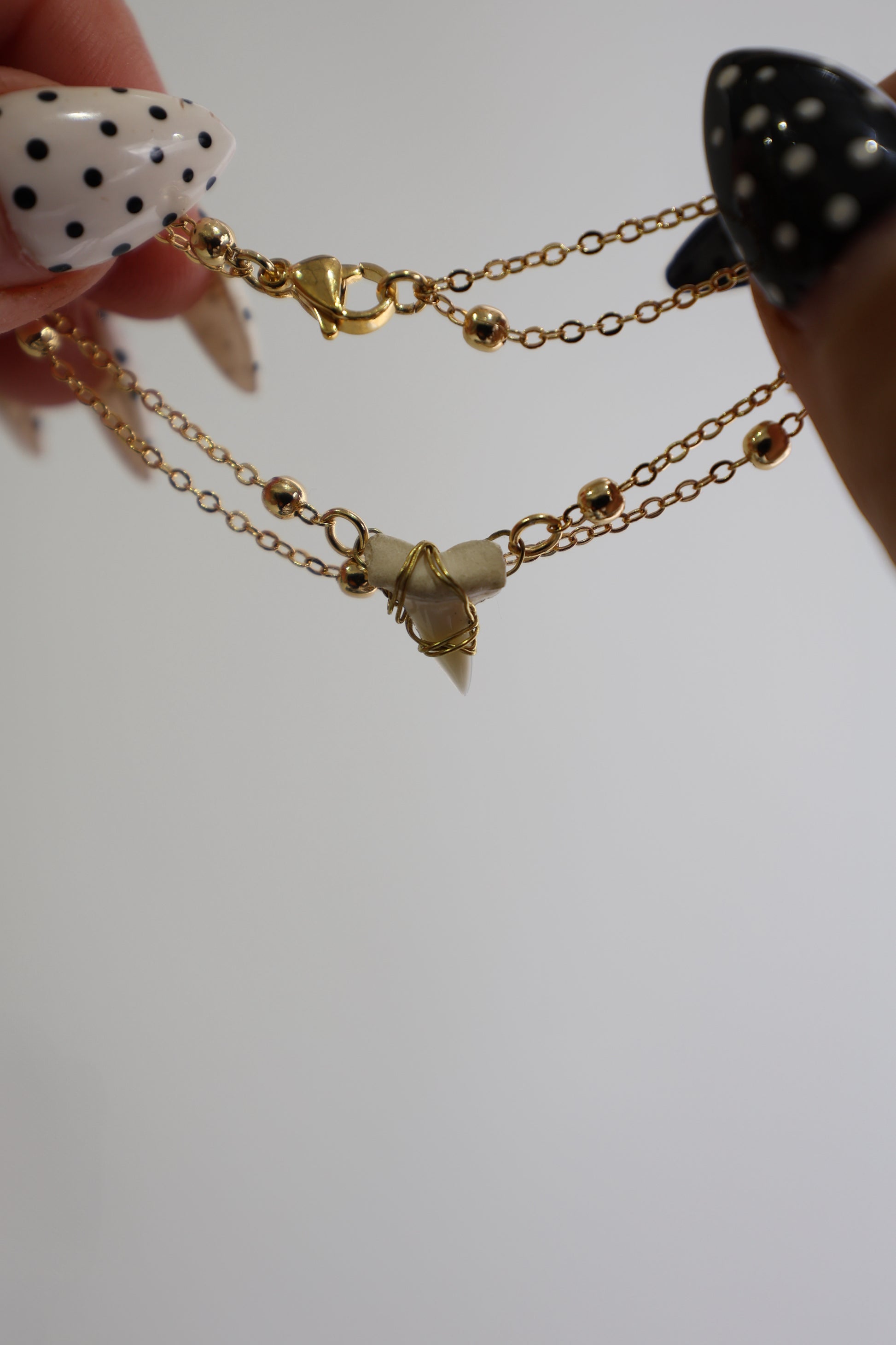 Double Chain Shark Tooth Bracelet