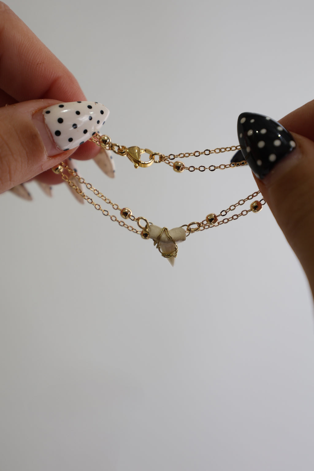 Double Chain Shark Tooth Bracelet